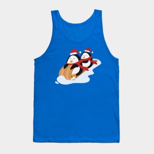 Penguins wearing santa hat Tank Top